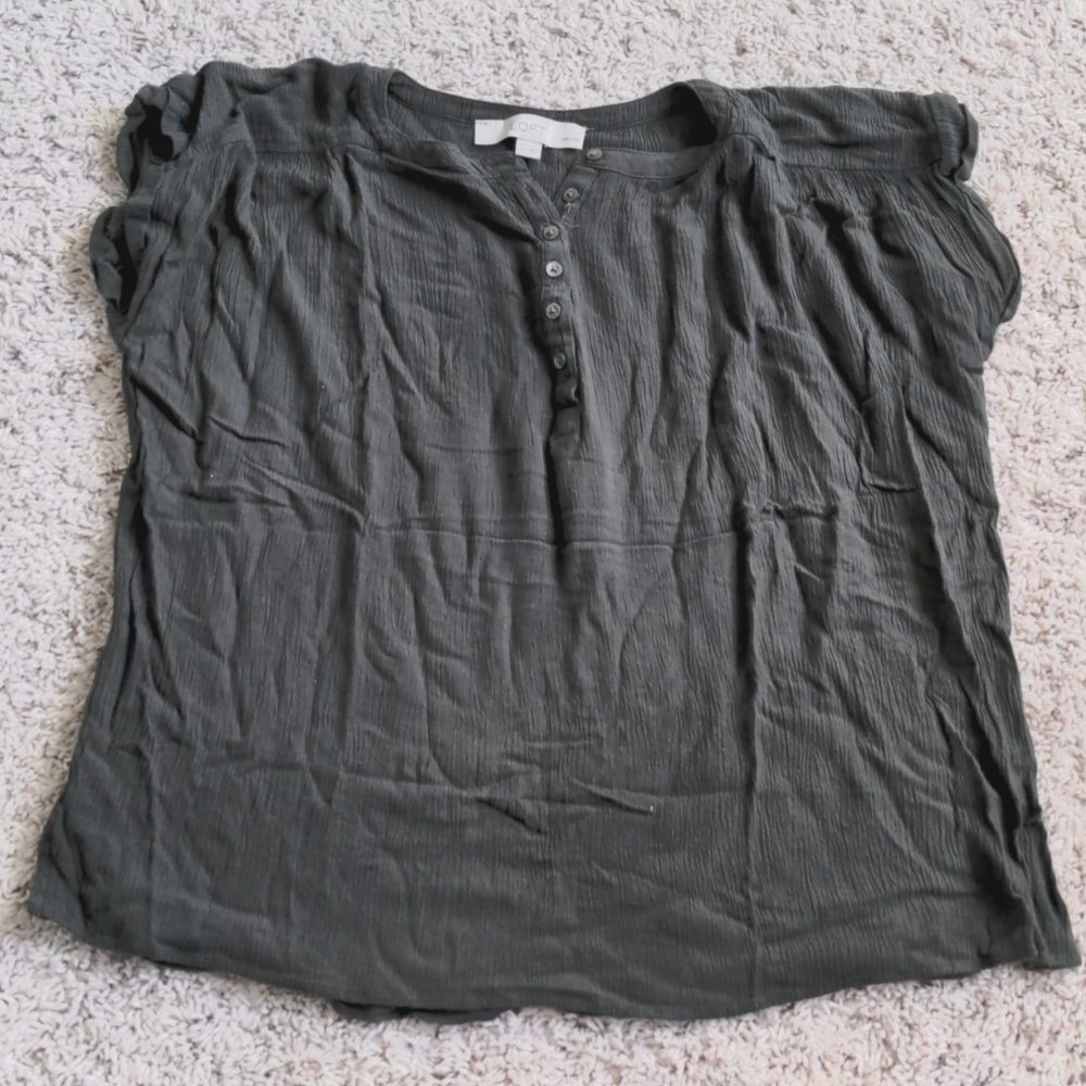 LOFT Petite Mixed Media Henley Shirt